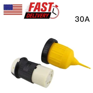 30 Amp RV Power Cord Locking Shore Connector Replacement End Marine Twist Lock - Picture 1 of 5