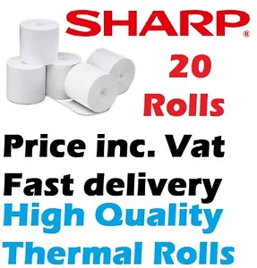 Sharp XE-A212 XEA212 Cash register Paper 20 Paper Thermal Rolls - inc. vat - Picture 1 of 1