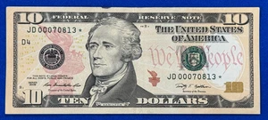 2009 $10 CLEVLAND DISTRICT STAR NOTE -GREAT CONDITION # JD00070813* - Picture 1 of 2