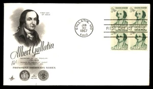 Mayfairstamps US FDC 1967 Albert Gallatin Block First Day Cover aau_09623 - Picture 1 of 2