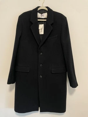 NWT Ami Single-Breasted Wool Black Coat Men's Size 52 w/ Pockets - Image 1 of 4