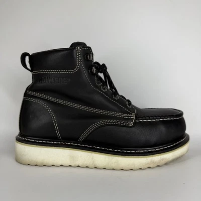 Bota de Trabalho Masculina Wolverine Wedge Moc-Toe 6" Biqueira de Aço W08152 Preta Tamanho 9 M - Imagem 1 de 4