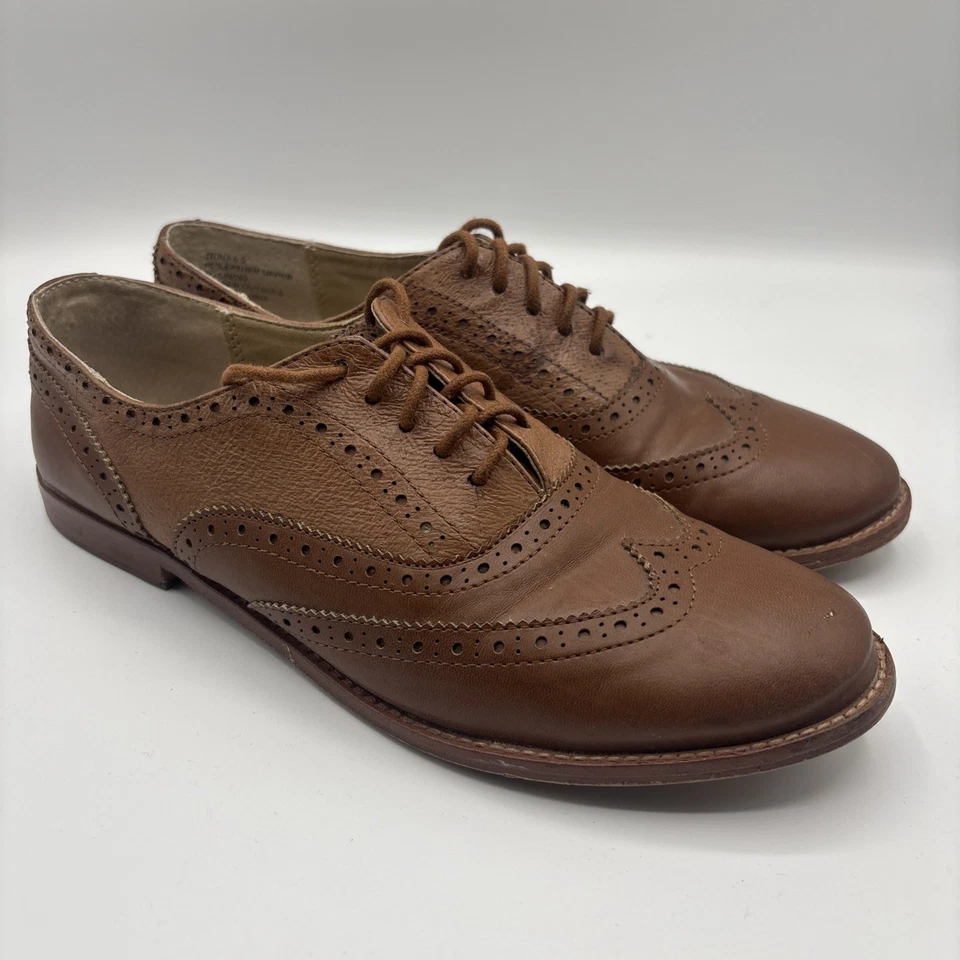 Steve Madden Women's Brown Leather Lace-Up Trina Oxford Shoes Size 8.5 - Image 1 of 4