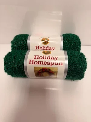 Lote de 2 hilos de Navidad hilados para casas de vacaciones marca León 5 oz 154 yardas verde perenne Foto 1 de 4