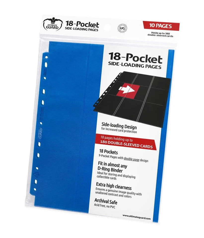 Ultimate Guard 18-Pocket Side-Loading Supreme Pages Standard Size Blue (10) - Bild 1 von 1