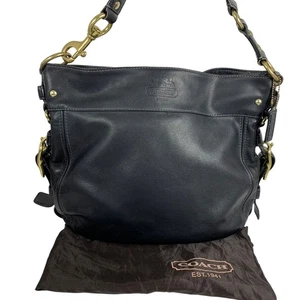 Coach 12669 schwarze Zoe Carly Leder Hobo Bag goldene Hardware + Etikett + Staubbeutel - Bild 1 von 10