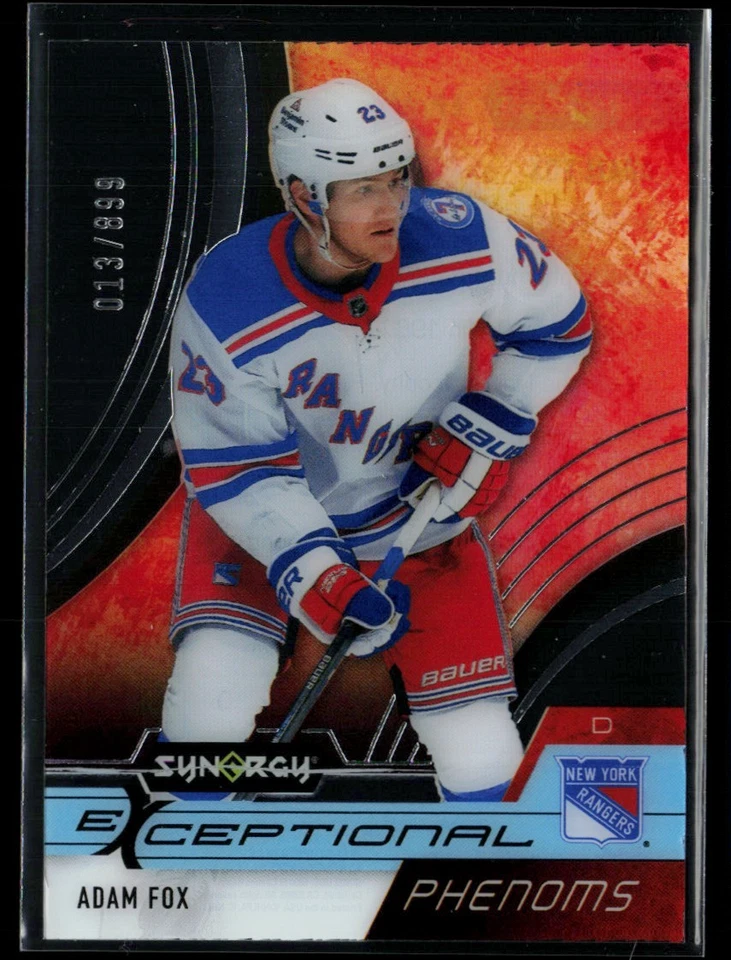 2021-22 Upper Deck Synergy Exceptional Phenoms #EP-AF Adam Fox 013/899 - Image 1 of 2
