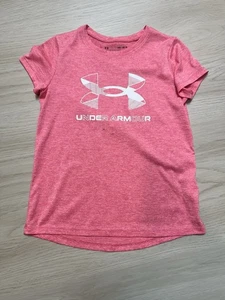 girls youth medium pink under armour tshirt - Picture 1 of 4