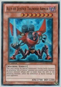Ally of Justice Thunder Armor - HA02-EN021 - Super Rare - 1st Edition Near Mint - Picture 1 of 1