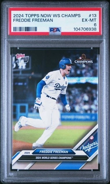 FREDDIE FREEMAN * PSA * 2024 TOPPS NOW * JUEGO DODGERS WS CHAMPS * TARJETA #WS-13 Foto 1 de 4