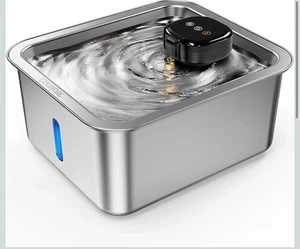 Wireless Stainless Steel Pet Water Fountain 10Liter Cat Dog Water Dispencer - Foto 1 di 11