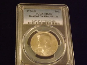1974-D       50C       Kennedy Half Dollar       DDO      PCGS MS 62 - Picture 1 of 2