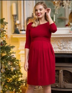 Seraphine Brand New Red Jersey Maternity & Nursing Dress Size 14 BNWT - Picture 1 of 20