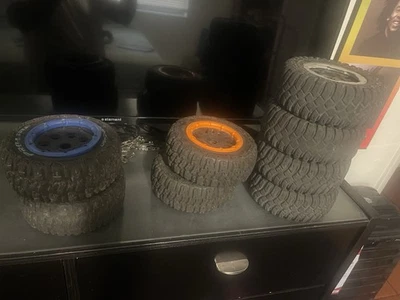 HPI Baja 5B 5T Tires & Rims Rovan Losi 17mm Hex 8tires - Image 1 of 4