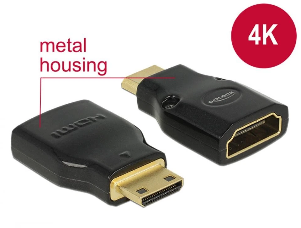Premium Metall 4K Mini HDMI 2.0 Adapter Mini C Stecker - A Buchse - Bild 1 von 1