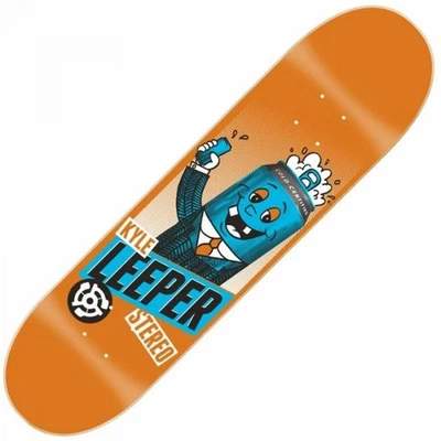 Stereo Skateboards Mascot Can Kyle Leeper Skateboard Deck, Orange Red