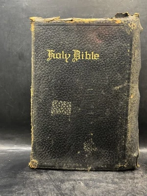 Vintage 1939 Holy Bible Red Letter Self-Pronouncing Hardcover National Pub Co Foto 1 de 4