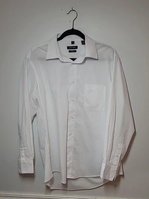 Pierre Cardin Fitted Adult 16.5 32/33 White Button Up Long Sleeve Men - Image 1 of 3