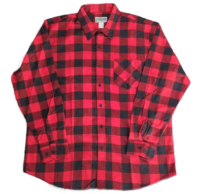 HABAND Men’s Flannel Shirt XL Red Black Buffalo Check Cotton NWOT Long Sleeve - Image 1 of 4