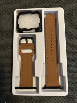 Correa de cuero natural con estuche de reloj - ¡Apple 42/44MM! Foto 1 de 3