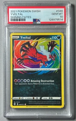 2021 Pokemon Shining Fates 046/072 Yveltal Amazing Rare Holo PSA 10 Graded QTY - Image 1 of 2
