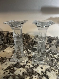 Vintage Set aus zwei Kristall Kerzenleuchtern 9" hoch - Bild 1 von 10