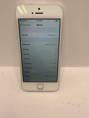 Apple iPhone 5s - 16GB (Unlocked) A1533 Silver RARE iOS 7.1 ! Battery 95% - Image 1 of 3