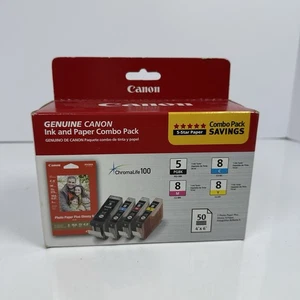 Canon PGI-5/CLI-8 Black, Cyan, Magenta & Yellow 4 Ink Combo Pack SEALED - Picture 1 of 5