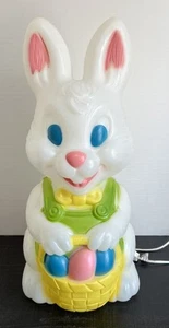 General Foam Easter Bunny Rabbit Blow Mold 18.5 Spring Egg Basket Vintage w/Cord - Picture 1 of 10