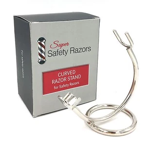 Supporto Rasoio Curvo Cromato per Rasoi di Sicurezza - Adatto Manico Rasoio Lunghezze 80 mm+ - Foto 1 di 2