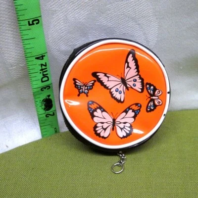 MONARCH BUTTERFLY 变色钱包 复古 20 世纪 70 年代塑料波西米亚硬币夹嬉皮士 — 第 1/3 张图片
