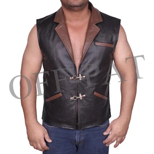 HEAVY DUTY REAL LEATHER vest unisex - Picture 1 of 1