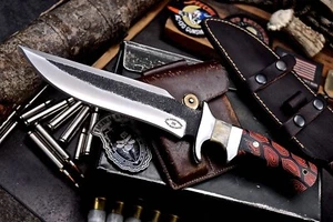 CFK Handmade D2 Custom G10 CAMEL BONE Sub Hilt Large Hunting Camping Sport Knife - Picture 1 of 13