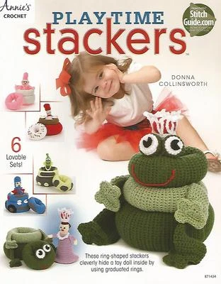 Playtime Stackers Crochet Pattern Ring Shaped Kids Toy Annie's Frog Princess NEW - Image 1 of 2