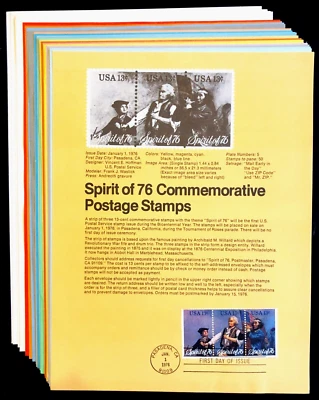 24 Sheet Complete 1976 USPS First Day Souvenir Cancellation Pages $100 Cat - Image 1 of 4