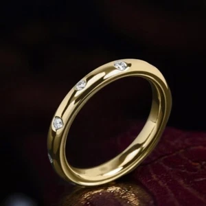 Womens Wedding Diamond Ring 14k Yellow Gold Round Cut 0.30 Carat Lab Grown - Picture 1 of 9