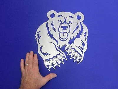 Mad Bear Hunting Man Cave Sign Wall Art Plasma Cut Cutter Made 14Ga Steel 12x15" - Image 1 of 4