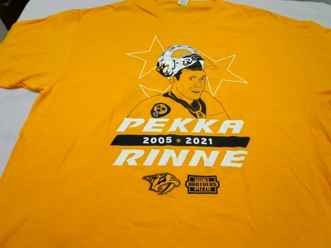 Nashville Predators #35 Pekka Rinne Jersey Retirement T-shirt Size XL Cover