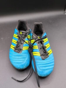 BOYS ADIDAS Predator Adizero SOCCER Cleats BLUE Fluorescent Yellow Sz 1 # - Picture 1 of 2
