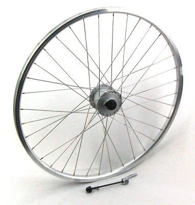 26" Vorderrad Nabendynamo Nexus Alu Hohlkammerfelge silber Schnellspanner - Bild 1 von 2