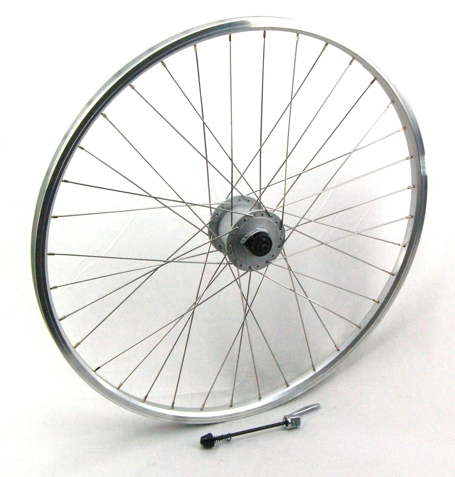 26" Vorderrad Nabendynamo Nexus Alu Hohlkammerfelge silber Schnellspanner - Bild 1 von 2