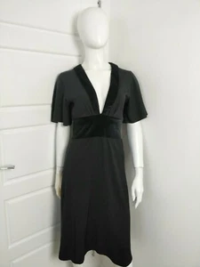 Jones + Jones Black V Neck Flared Midi Party Occasion Dress Size 10 - Picture 1 of 9
