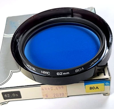 Hoya 62mm 80A Multi-Coated Blue Glass Lens Color Conversion Filter Authentic HMC - Image 1 of 4