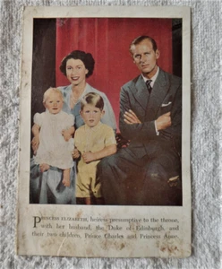 Princess Elizabeth, Duke of Edinburgh and children Charles and Anne - Pre 1953 - Picture 1 of 1