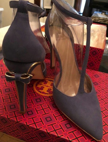 Women's Tory Burch Belleville Lancaster Suede Metallic Shoes Size 7.5 Brand New!