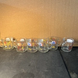 Vintage 6er Set McDonalds 1984 LA Olympia Klarglas Tassen Becher - Bild 1 von 1