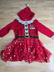 Girls Christmas Santa Claus Festive Holiday Sweater Dress X-Small Tulle Skirt - Picture 1 of 6