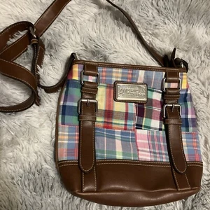 American Living Spring Pastel Plaid Cross Body Purse  - Picture 1 of 10
