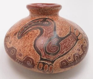 Jarrón de cerámica Guaital pájaro Costa Rica firmado - Imagen 1 de 7