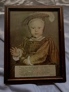 Framed EDWARD VI AS PRINCE OF WALES Hans Holbein the Younger Print vintage - Picture 1 of 6